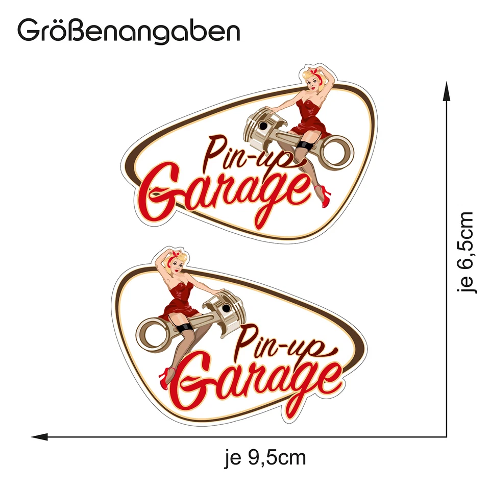 2er Set Retro Aufkleber Pin Up Klein Old School Motorcycles Sticker Vintage - 08 - Bild 2 von 4
