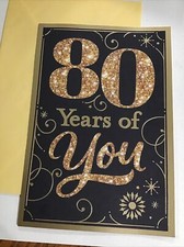 Happy Birthday 80th 80 Years Of You 5.5  x8  Large Hallmark Greeting Card