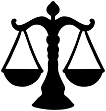 Law Scales Of Justice  No background Die Cut Decal Multiple colors Made In USA