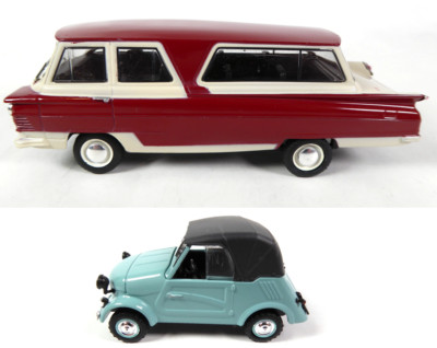 Set of 2 Model Cars from USSR Ctatp + SMZ Cyclecar 1:43 Ixo Diecast LR9