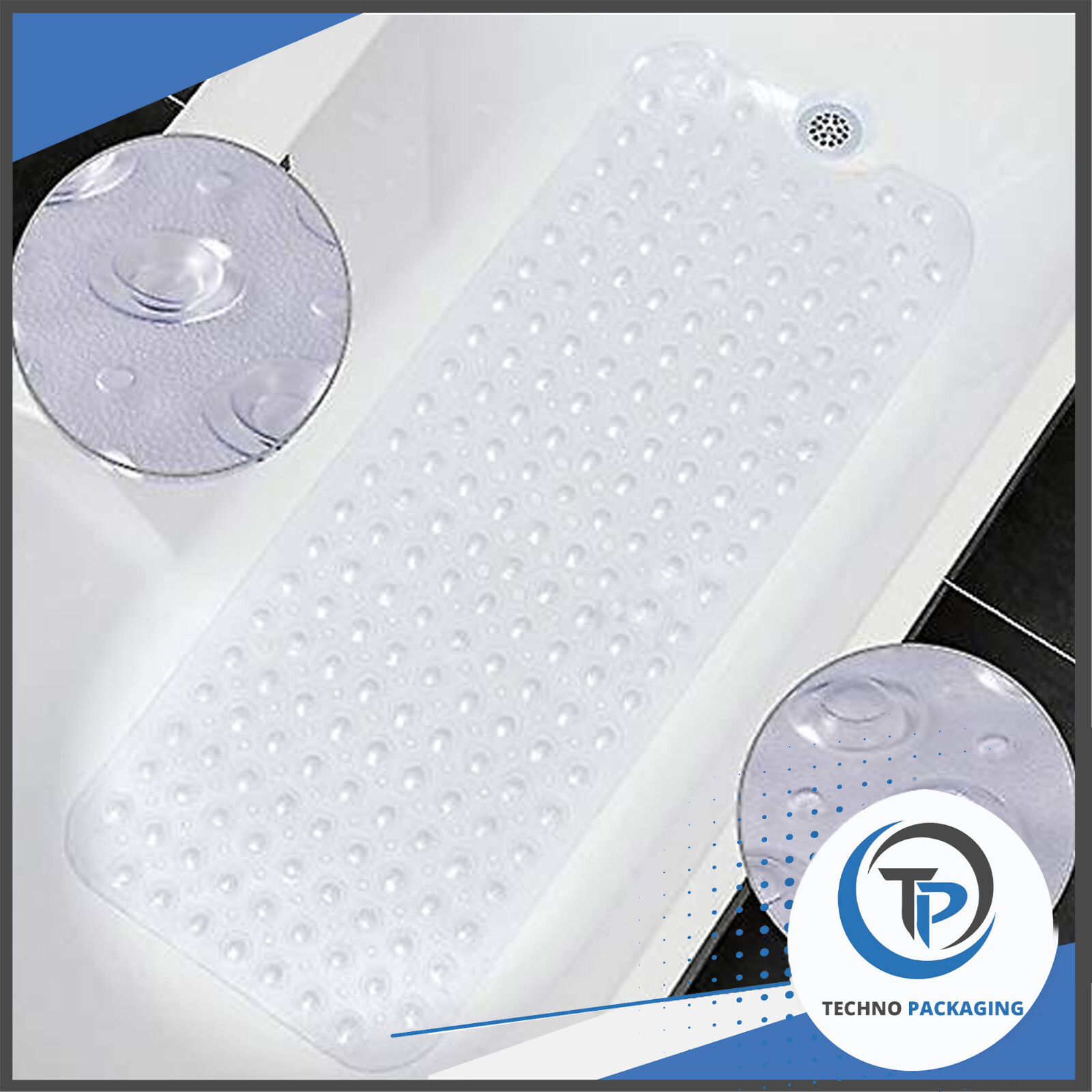 Extra Large Bath Mat Non Slip Bathtub Strong Suction AntiMold Rubber