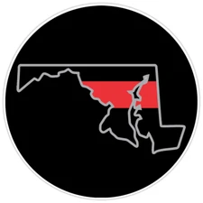 First Responder Thin Red Line Maryland Firefighter Bumper Sticker Military 5"