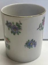 Made In Japan Porcelain Floral Vtg Cigarette Or Toothpick Holder Gold Trim READ