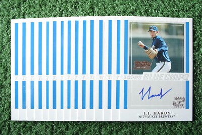 J.J. Hardy 15 Card Lot 2004 Topps Team Blue Chips #TT-JH On-Card Auto (NM)