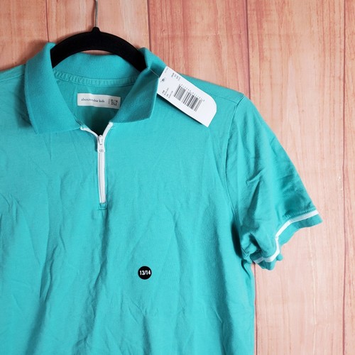 Abercrombie Kids Polo Shirt Sz 13/14 Short Sleeve Zip Collar NEW NWT - Picture 2 of 10