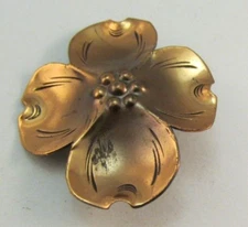 Vintage Stuart NYE Copper Dogwood Blossom Brooch Pin