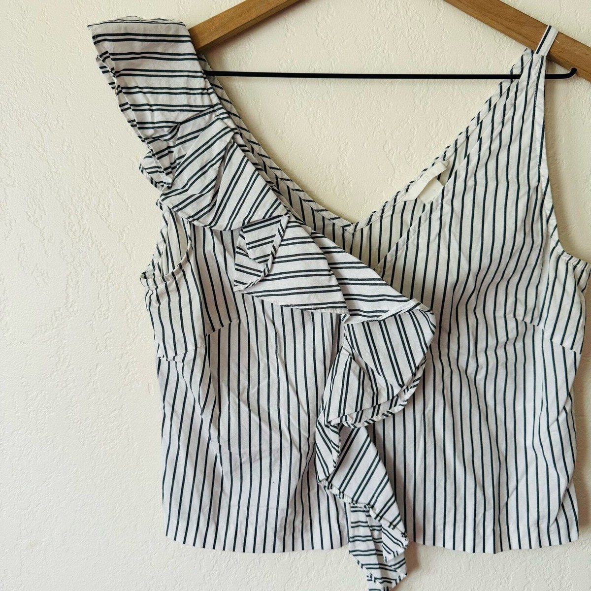 H&M | stripe ruffle tank full zip front closure | eBay