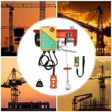 Electric Hoist 110V Electric Winch 440-2200lbs w/Wired & Wireless Control 2 in1