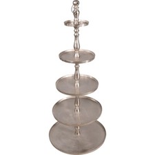Etagere Brush 140cm Aluminium gebürstet Silber 5Etagen Servierständer