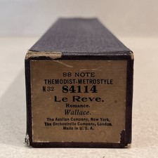 Antique Themodist Metrostyle Music Player Piano Roll 84114 Le Reve. Wallace Vtg