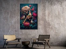 Vibrant Hummingbird Wall Art Canvas Unframed Print Art