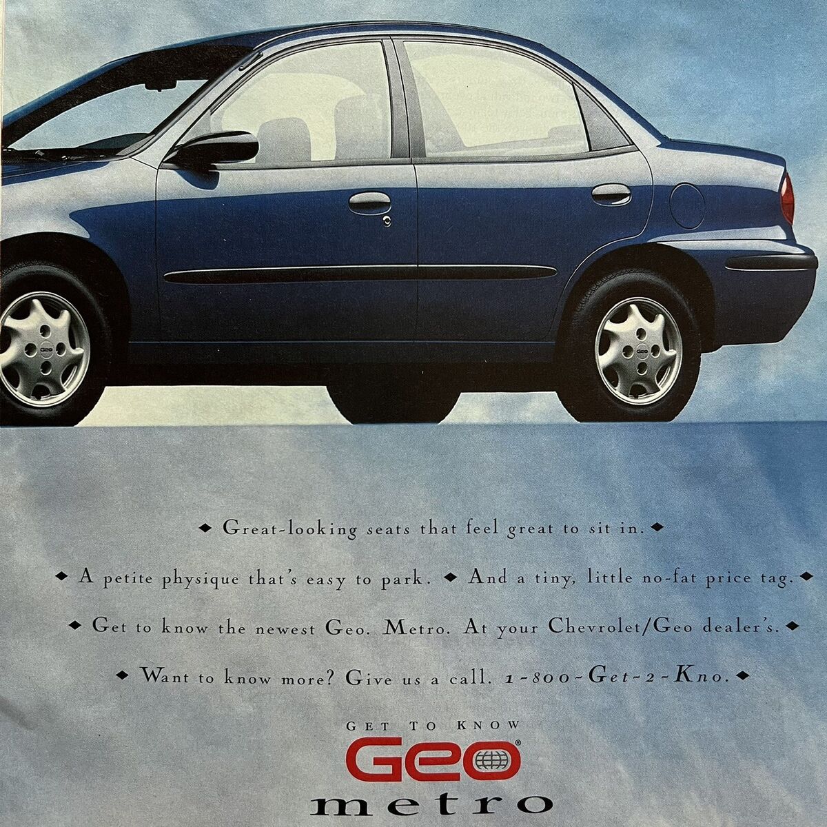 Vintage Geo Metro Car Magazine Print Ad Full Page Color Vintage Geo Metro Car Magazine Print Ad Full Page Color