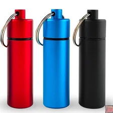 Small Portable Pill Organizer case Keychain 3 Pc, Pocket Pill Holder Keychain