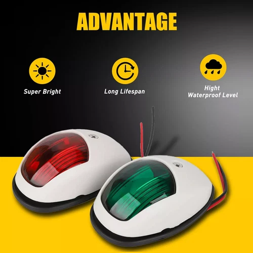 2Pcs LED Navigation Lights Side Mount Nav Lamp Port Starboard Marine Yacht Boat - Bild 6 von 11