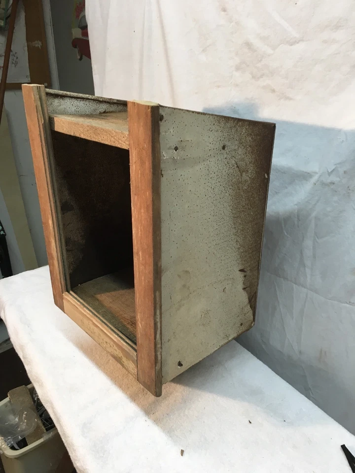 Primitve Kitchen Metal Cabinet Shelf Flour Bin  Country Cottage Decor - Image 2 of 4