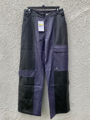 Air Jordan WomensClassics 2.0 Luxe Plush Faux Leather Pants DJ2719-010 Sz Small