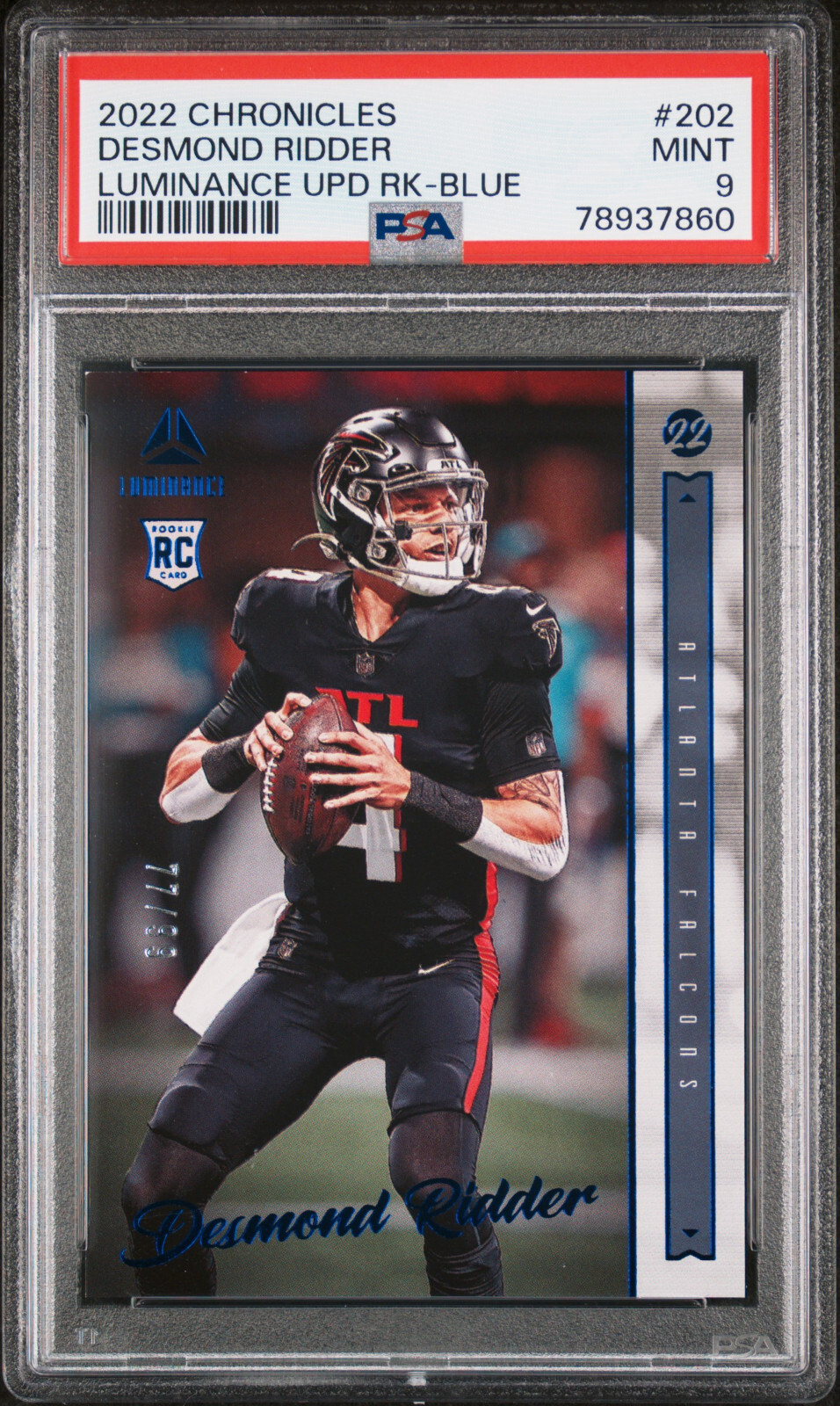 Desmond Ridder Panini Chronicles Luminance Update Rookies #202 Blue