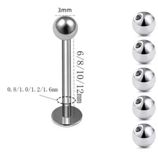 50PCS 20G 18G 16G Labret Lip Piercing Monroe Bar Ear Helix Tragus Cartilage