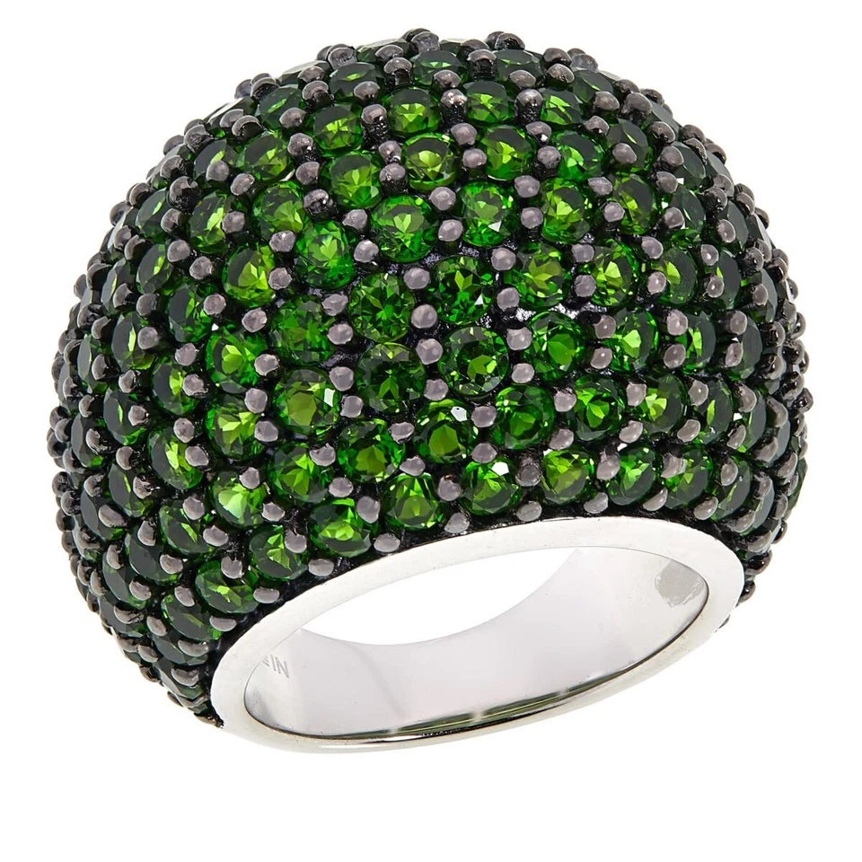 Anillo Cúpula Diópsido Cromo Verde Plata Esterlina Rarezas Talla 7 Foto 4 de 4