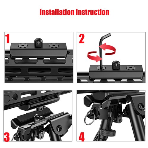 360°Swivel Sling Bipod Spring Picatinny Rail Tactical Bipod Mount Stud Air Rifle - Picture 23 of 32