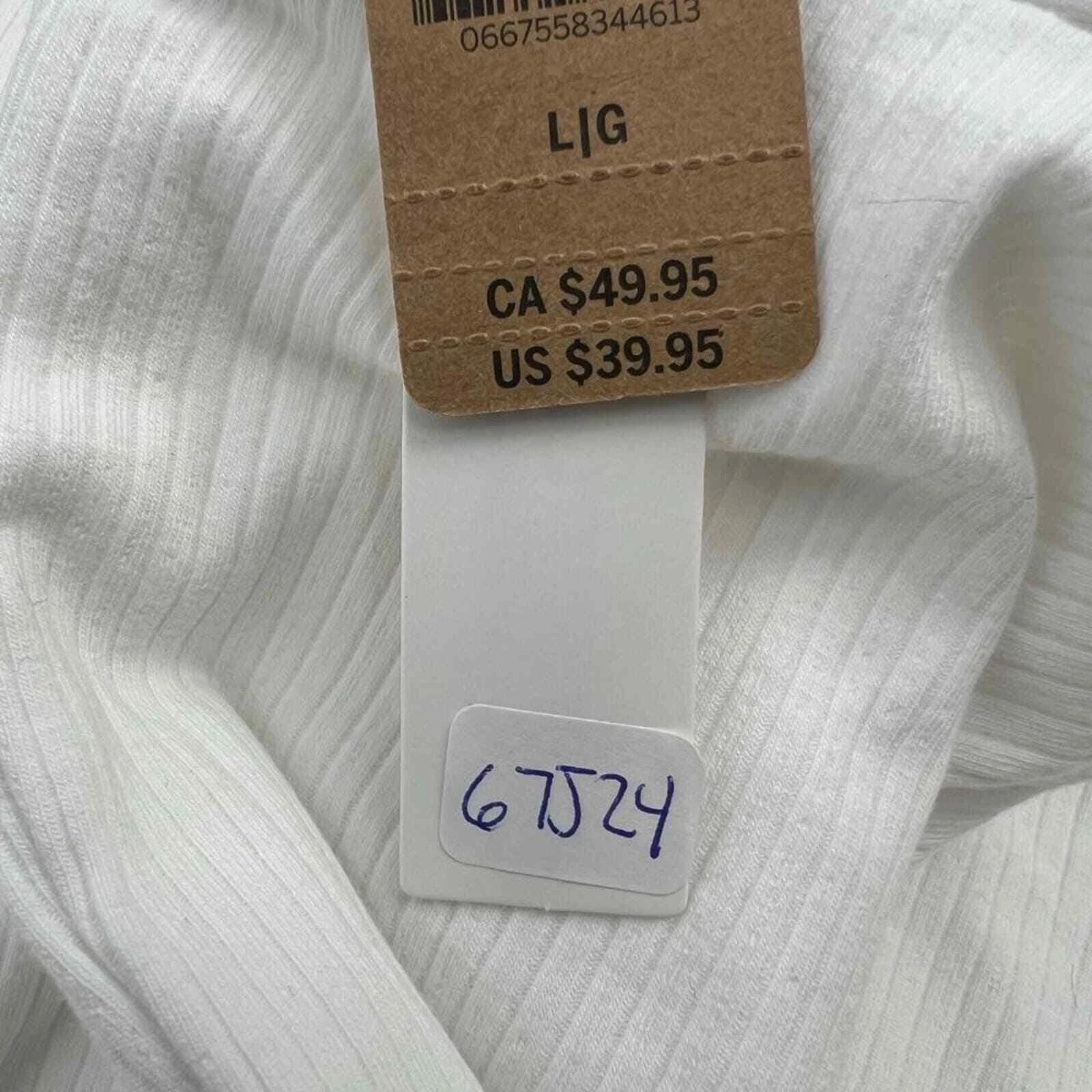 UNDERCOVER Abito donna Victoria's Secret ROSA costina scollo quadrato attivo bianco taglia large nuovo con etichetta