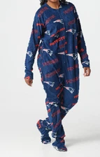Keystone NFL Unisex Union Suit with Cinch Bag microfleece Patriots X-Large NEW