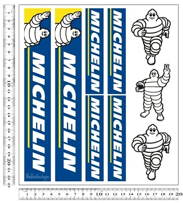 WORLDCUSTOMCHOPPER Adesivi Stickers Sponsor Tecnici per Carene Moto Racing Tuning Set 23 x 20