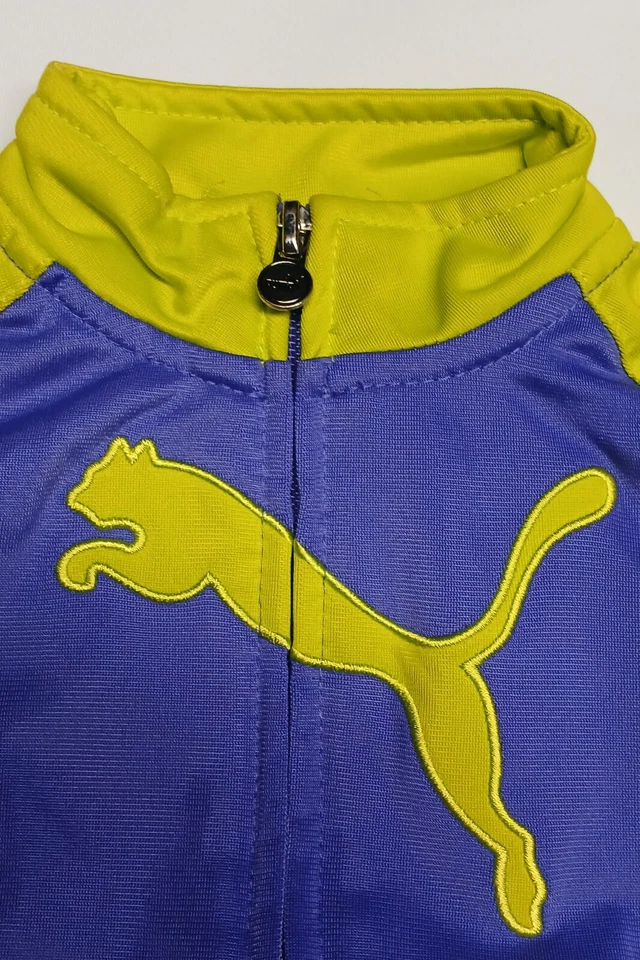 彪马运动服全拉链夹克和裤子套装女婴24米紫色绿色 — 第 2/4 张图片