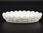 Westmoreland Milk Glass Oval Serving Dish Grape Pattern 8" X 4" x 1.5" Vintage