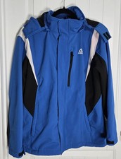Reebok Jacket Unisex XL Youth 18/20 Blue/Blk Excellent Cond Fleece Lined Pockets