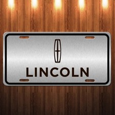 Laser Etched Black Lincoln Star On Silver Brushed Aluminum License Plate Tag