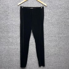 Eileen Fisher Pants Women S Black Velour Mid Rise Stretch Pull On Casual Capsule
