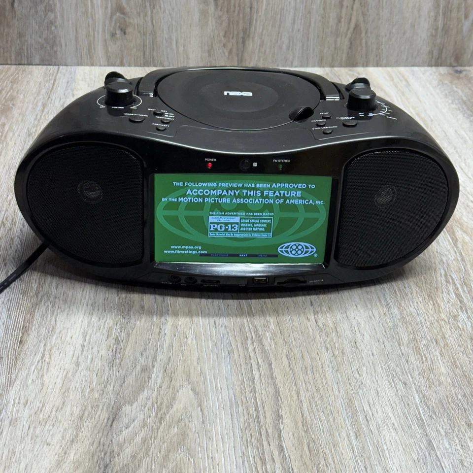 NAXA NDL-254 7” TV/DVD/CD/AM/FM Radio Bluetooth Boombox PROBADO-LEER POR FAVOR Foto 2 de 4