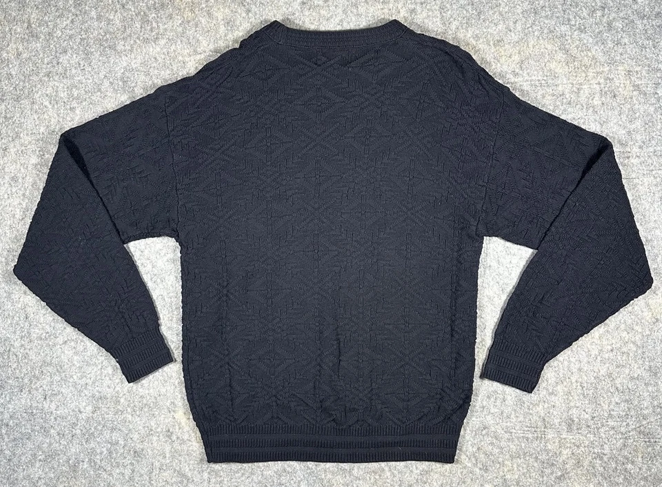Isle Of Cotton Fishermen Sweater Men’s Large Navy Blue Pullover Crew Geometric - Изображение 3 из 4