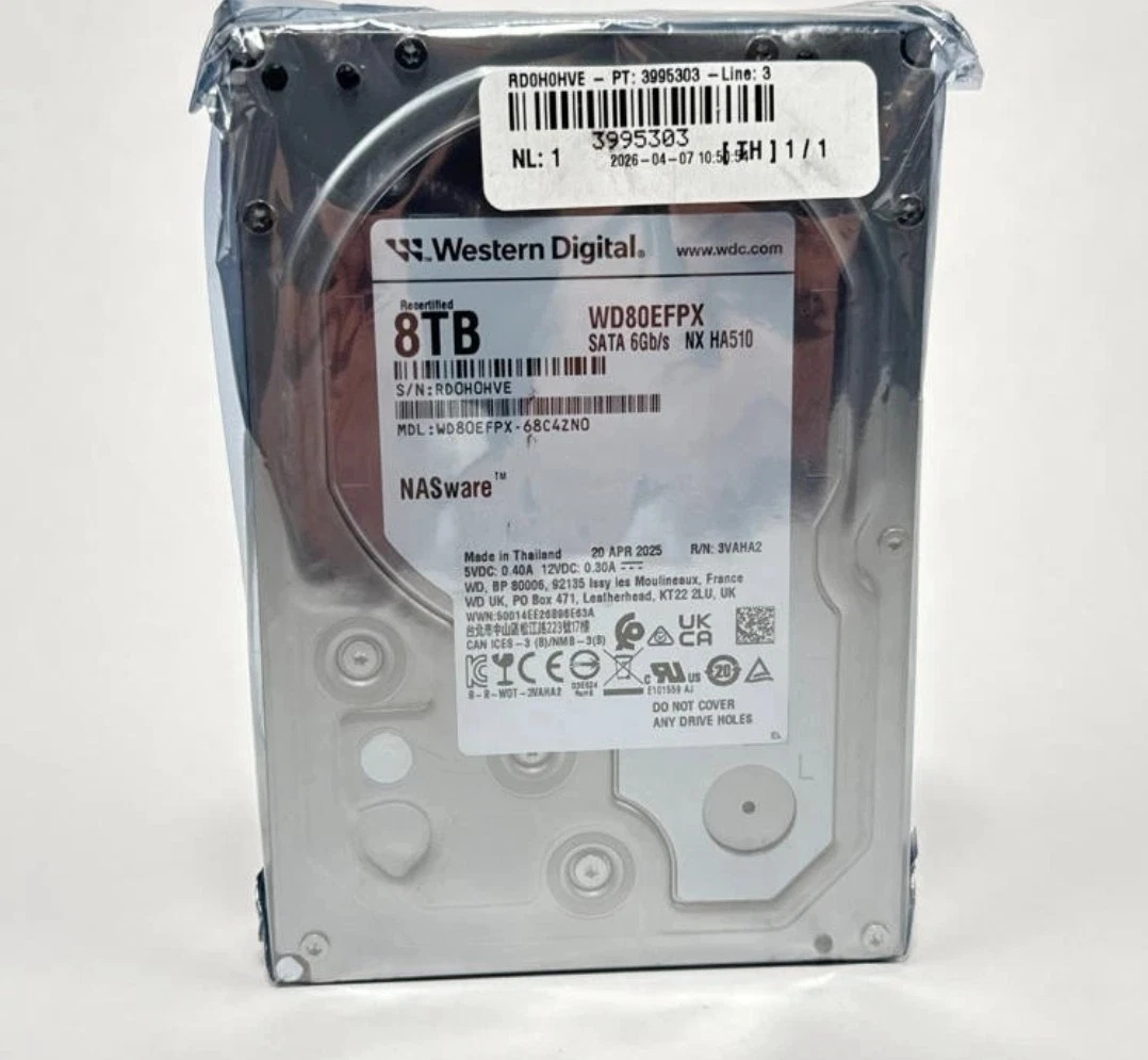 Western Digital Internal Hard Disk Drives 8 TB Storage Capacity