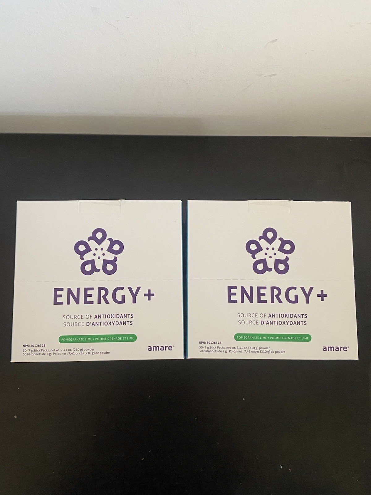 Amare Global Energy+ Pomegranate Lime 30 Sticks 2x - New in Box! Exp 02/2027