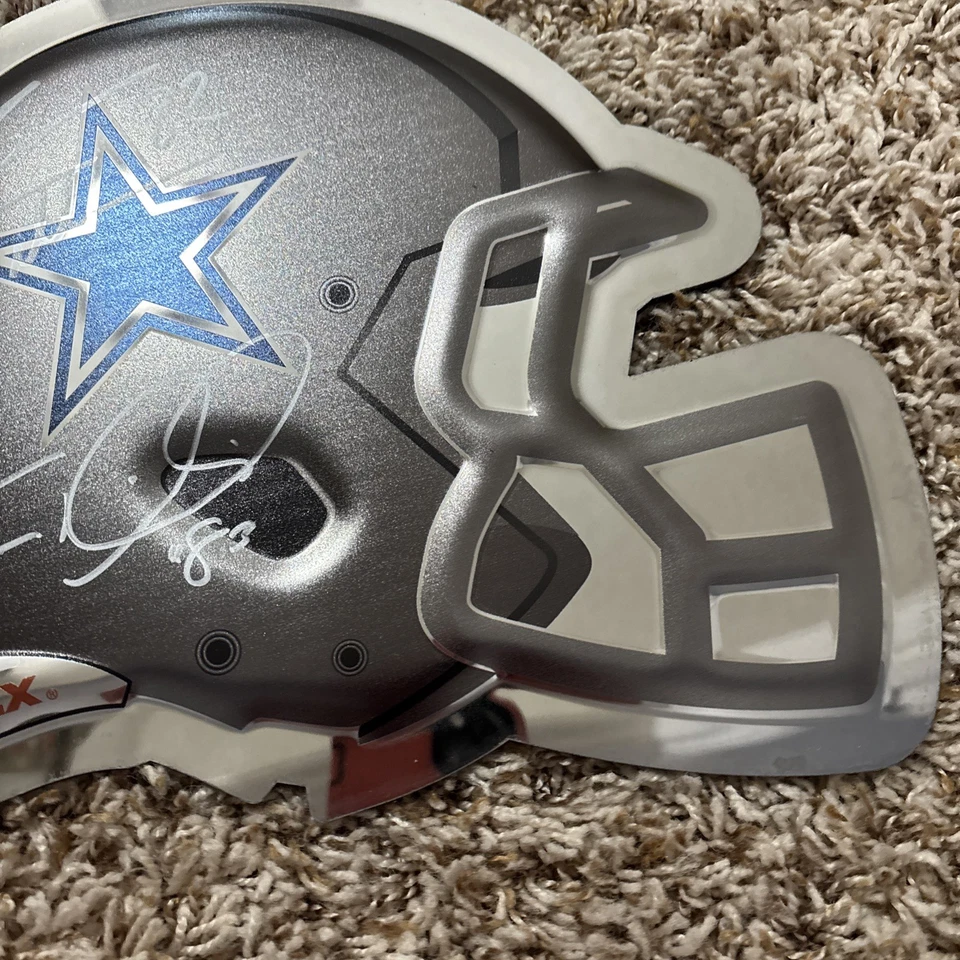 Placa de capacete autografada por Jason Witten Dallas Cowboys com Terrance Williams - Imagem 3 de 4