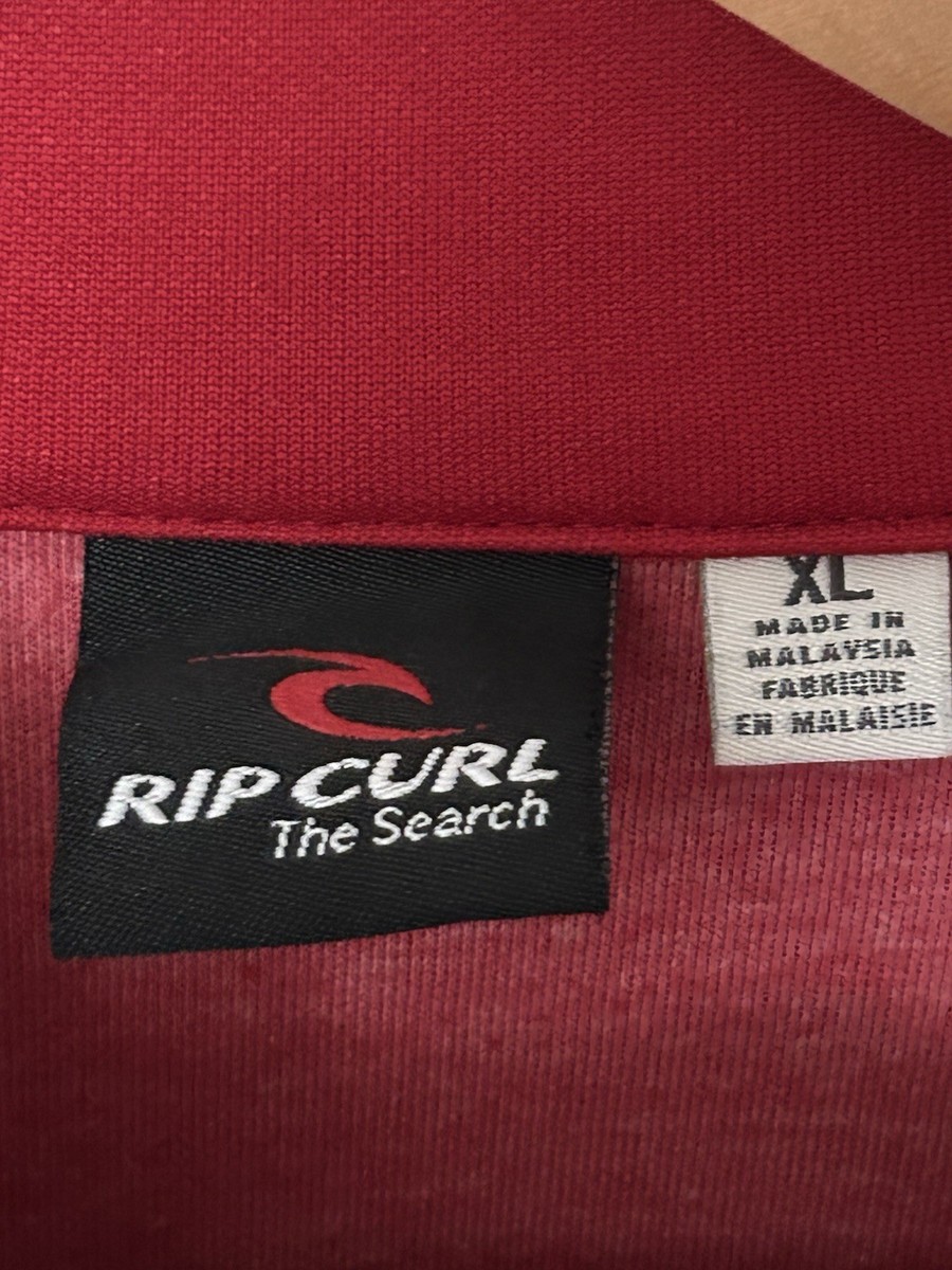 VTG Rip Curl The Search Men’s Zip Track Jacket Stripe Embroidered Red Sz XL RARE View 3