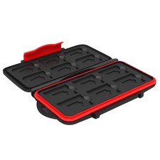 Memory Card Case Holder Storage Fits 12 SD 12 Micro SD TF Cards Water Resistant