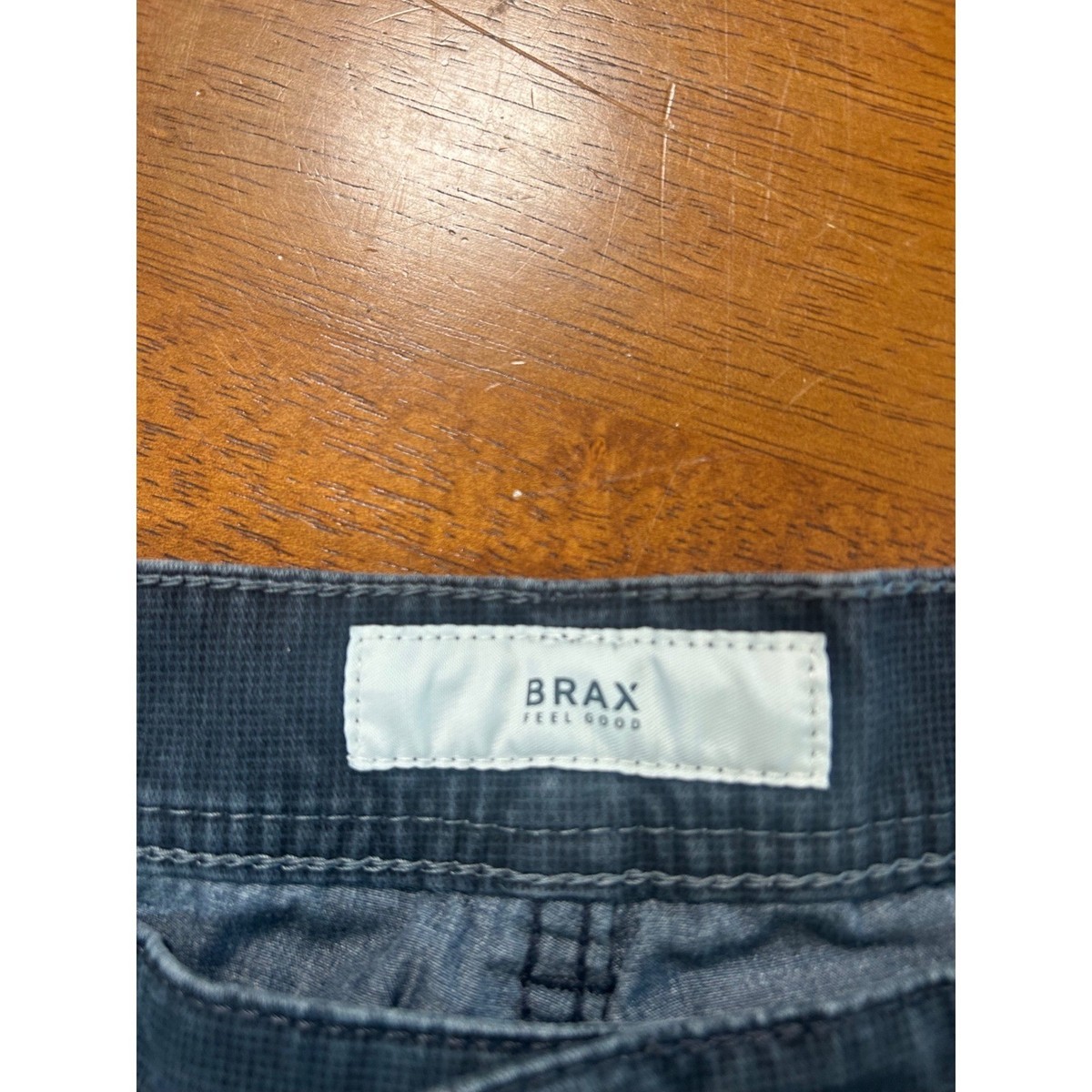 Brax Cooper Fancy Regular Fit Pants Mens 33x34 Blue Textured Straight Leg View 3