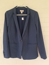 NWT LOFT Outlet Size 6 Blue Blazer with Pockets One Button Business Career Work
