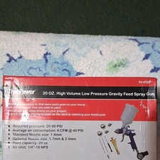 20 Oz High Volume Low Pressure Gravity Feed Spray Gun Blue Color Car Paint Tool