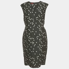 CH Carolina Herrera Black Polka Dot Jacquard Short Dress M