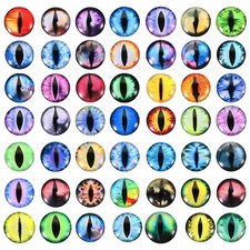 18mm Dragon Eyes, 100 Pcs Round Glass Eyes Animals Crochet Eyes, Multicolor