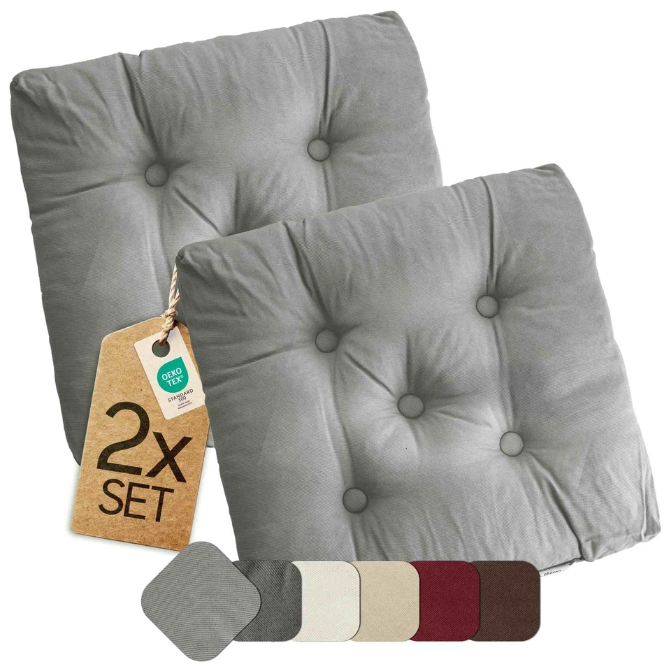 ETÉREA HIMMLISCHE QUALITÄT 2er Set Sitzkissen Stuhlkissen Sitzauflage etérea Heidi Auflage Kissen 42x42 cm