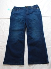 Wit Wisdom Women's High Rise Crop Barely Boot Jeans EJ3 Indigo Size 16 NWT