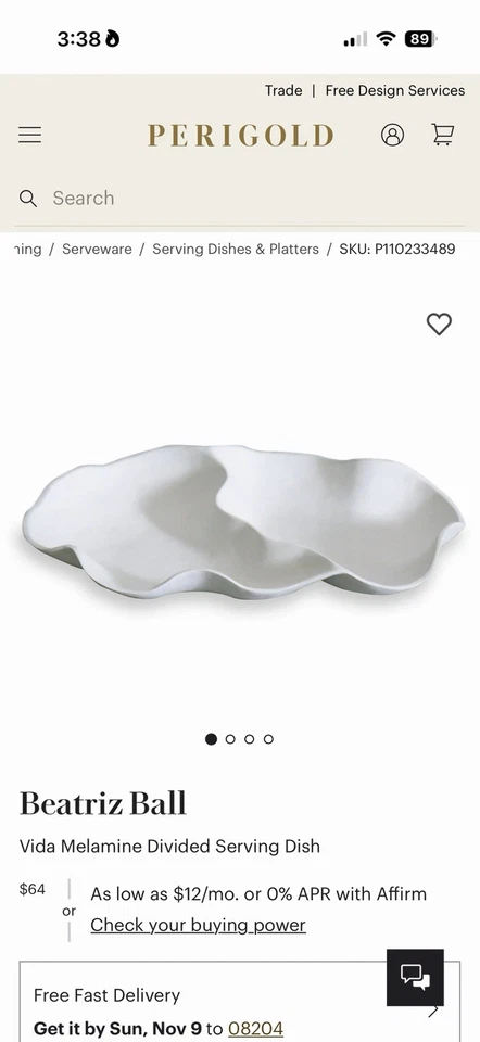 Plato para servir Beatriz Ball Vida melamina dividido blanco Foto 2 de 4