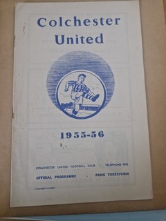 1955/56 Colchester United v Millwall Division Three South Programme