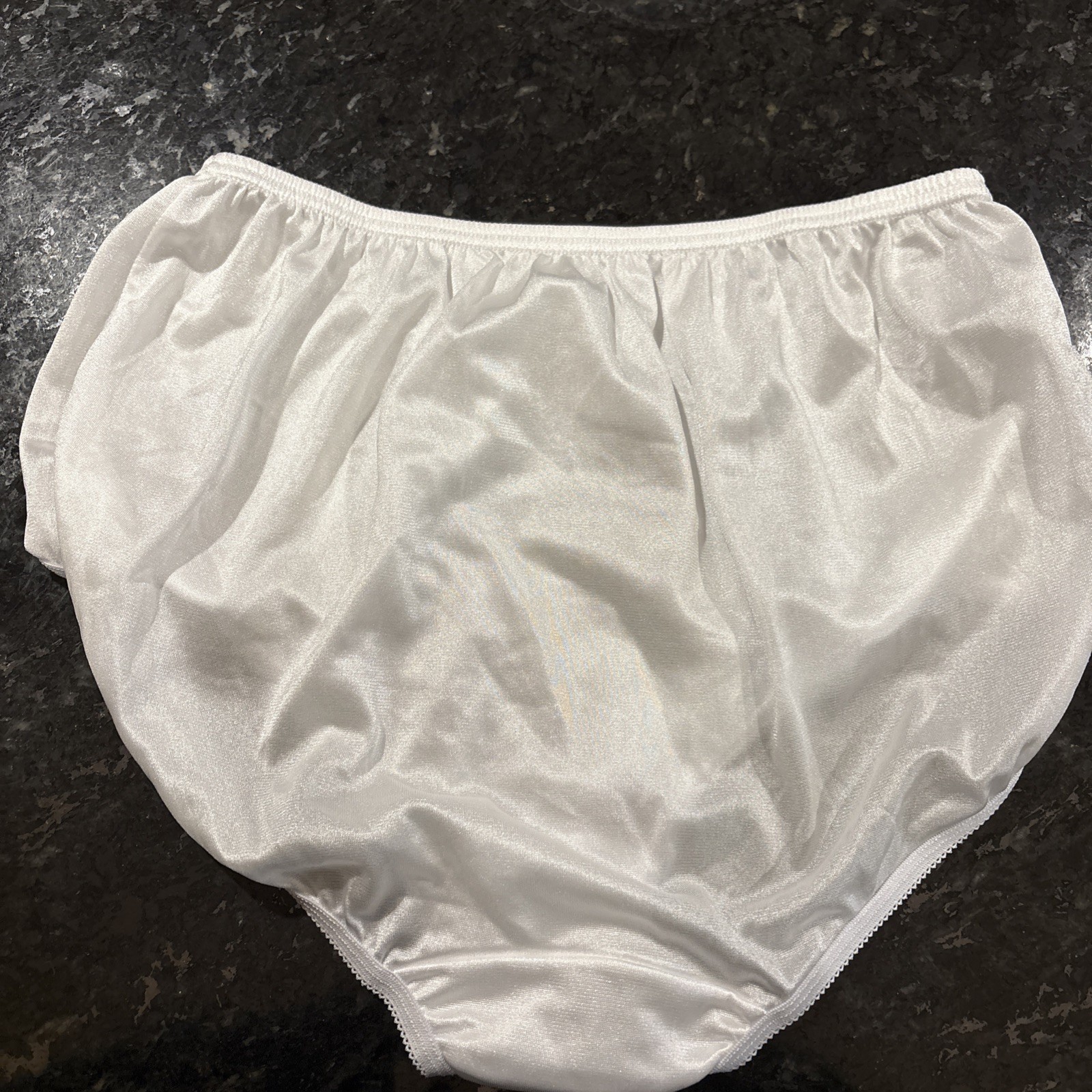Nylon Brief Panty Classic Granny Panties by Teri Lingerie white , Size 8