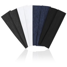 8 Pack Sport Headbands for Women, 1 Count Pack of 1 , Black Grey Blue White